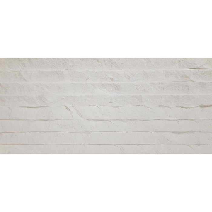 White Pearl Myra Limestone 12x24 Striated Chiseled Tile - TILE & MOSAIC DEPOT