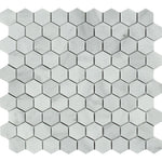 Bianco Caldo Mugla White 2x2 Hexagon Polished Mosaic Tile - TILE & MOSAIC DEPOT