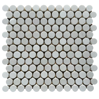 Mont Blanc Serena White Marble Penny Round Honed Mosaic Tile - TILE & MOSAIC DEPOT