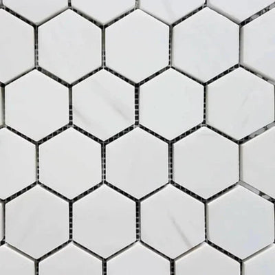 Bianco Dolomite Marble 1x1 Hexagon Honed Mosaic Tile - TILE & MOSAIC DEPOT