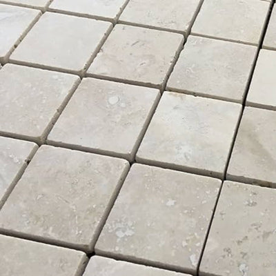 Ivory Travertine 1x1 Honed Mosaic Tile - TILE & MOSAIC DEPOT