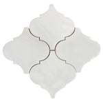 Bianco Dolomite Marble Lantern (Arabesque) 6" Polished Mosaic Tile - TILE & MOSAIC DEPOT