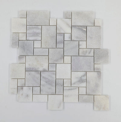 Bianco Caldo Mugla White Micro Mini Pattern Polished Mosaic Tile - TILE & MOSAIC DEPOT
