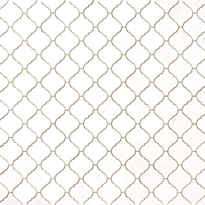 Bianco Dolomite Marble Lantern (Arabesque) Honed Mosaic Tile - TILE & MOSAIC DEPOT
