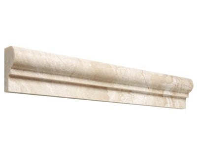 Royal Beige Diana Marble 2x12 1 Step Chairrail Polished Liner - TILE & MOSAIC DEPOT
