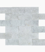 Bianco Caldo Mugla White 2x4 Split Face Mosaic Tile - TILE & MOSAIC DEPOT
