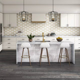 Thassos &  Carrara Marble Brass Polished Waterjet Mosaic Tile - TILE & MOSAIC DEPOT