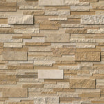 Ivory & Noce Travertine MULTI Blend 6x24 Stacked Stone Ledger Panel - TILE & MOSAIC DEPOT