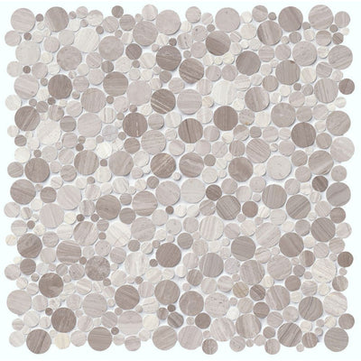 White Oak Marble Serenity Stone Polished 10 mm Pebble Mosaic Tile - TILE & MOSAIC DEPOT