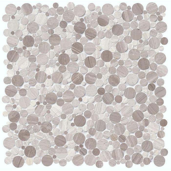 White Oak Marble Serenity Stone Polished 10 mm Pebble Mosaic Tile - TILE & MOSAIC DEPOT