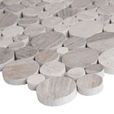 White Oak Marble Serenity Stone Polished 10 mm Pebble Mosaic Tile - TILE & MOSAIC DEPOT