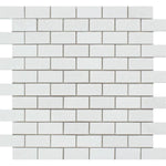 Thassos White Marble 1x2 Polished Mosaic Tile - TILE AND MOSAIC DEPOT