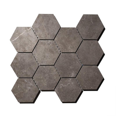 Unicom Evostone Natural Hexagon Ceramic Mosaic Tile - TILE & MOSAIC DEPOT