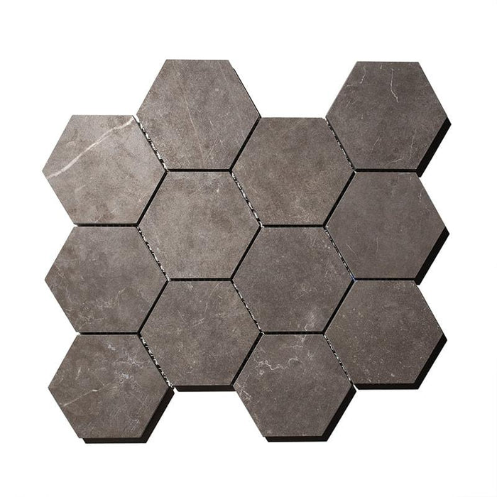 Unicom Evostone Natural Hexagon Ceramic Mosaic Tile - TILE & MOSAIC DEPOT