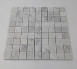 White Carrara Marble 1 1/8" x1 1/8" Polished Mosaic Tile (Clearance) - TILE & MOSAIC DEPOT