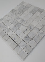 White Carrara Marble 1 1/8" x1 1/8" Polished Mosaic Tile (Clearance) - TILE & MOSAIC DEPOT