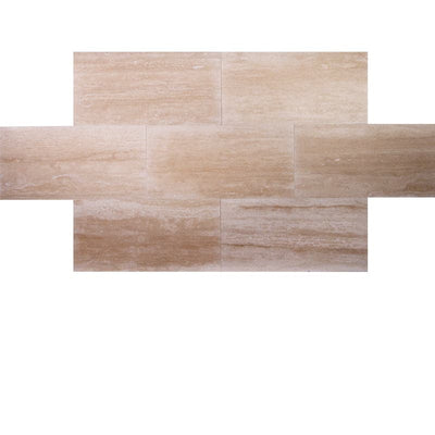 Ivory Travertine Vein Cut 12x24 Polished Tile - TILE AND MOSAIC DEPOT