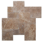 Noce Travertine Tumbled Versailles Pattern Tile - TILE AND MOSAIC DEPOT