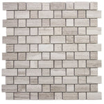 Haisa Light (White Oak) Marble Morse Honed Pattern Mosaic Tile - TILE AND MOSAIC DEPOT