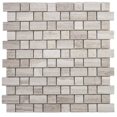 Haisa Light (White Oak) Marble Morse Honed Pattern Mosaic Tile - TILE AND MOSAIC DEPOT