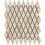 1 x 2 Tumbled Durango Travertine Diamond Mosaic Tile.