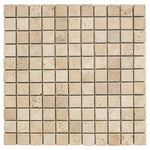 Ivory Travertine 1x1 Tumbled Mosaic Tile - TILE AND MOSAIC DEPOT