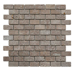 Noce Travertine 1x2 Tumbled Mosaic Tile - TILE AND MOSAIC DEPOT
