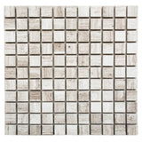 Haisa Light (White Oak) Marble 1x1 Honed Mosaic Tile - TILE AND MOSAIC DEPOT