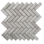 Haisa Light (White Oak) Marble 1x3 Herringbone Honed Mosaic Tile - TILE AND MOSAIC DEPOT