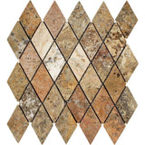 Scabos Travertine 2x4 Diamond Tumbled Mosaic Tile - TILE AND MOSAIC DEPOT