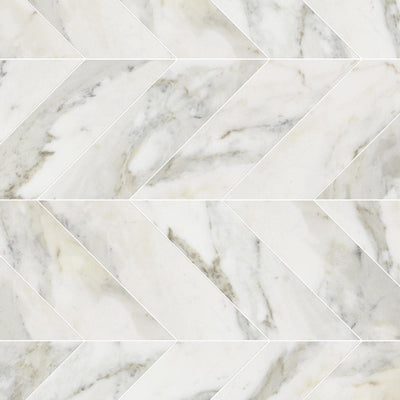 2x8 Calacatta Gold ( LARGE ) Chevron Marble Mosaic Tile.