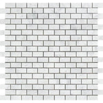 White Carrara Marble 5/8x1 1/4 Polished Mosaic Tile - TILE AND MOSAIC DEPOT