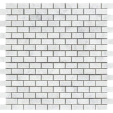 White Carrara Marble 5/8x1 1/4 Polished Mosaic Tile - TILE AND MOSAIC DEPOT