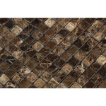 Emperador Dark Spanish Marble 5/8x5/8 Polished Mosaic Tile - TILE AND MOSAIC DEPOT