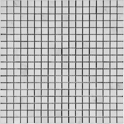 White Carrara Marble 5/8x5/8 Polished Mosaic Tile - TILE AND MOSAIC DEPOT