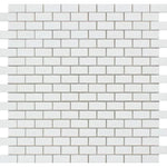 Thassos White Marble 5/8 x 1 1/4 Honed Mini Brick Mosaic Tile - TILE & MOSAIC DEPOT