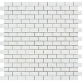 Thassos White Marble 5/8 x 1 1/4 Honed Mini Brick Mosaic Tile - TILE & MOSAIC DEPOT