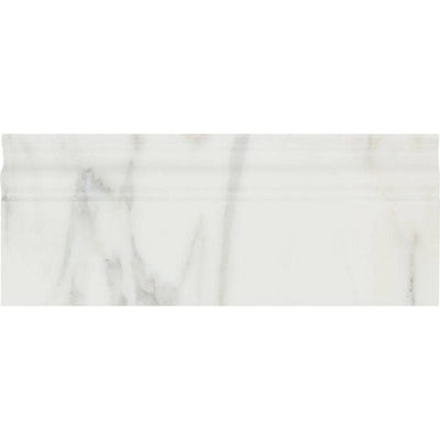 Calacatta Gold Marble 4 3/4x12 Polished Baseboard Molding - TILE & MOSAIC DEPOT
