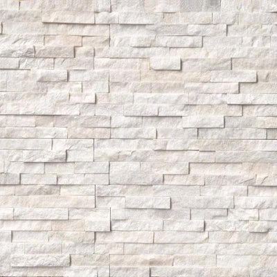 Arctic White 6x24 Stacked Stone Ledger Panel - TILE & MOSAIC DEPOT