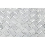 White Carrara Marble 3D Pillow Polished Mosaic Tile - TILE AND MOSAIC DEPOT