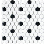 CC MOSAICS WH/BLK 12X12 MOS. HEXAGON 1X1.