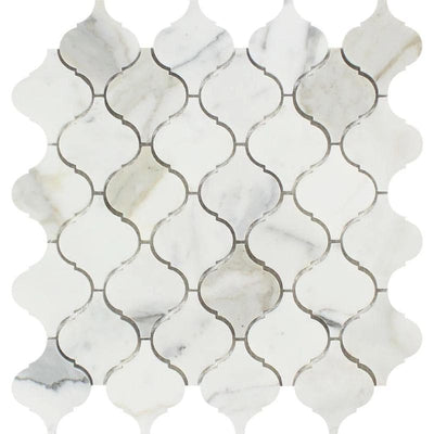 Calacatta Gold Marble Lantern Polished Mosaic Tile - TILE & MOSAIC DEPOT