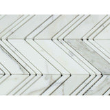 Calacatta Gold Marble Chevron Honed Mosaic Tile - TILE AND MOSAIC DEPOT