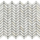 Calacatta Gold Marble Mini Chevron Honed Mosaic Tile - TILE AND MOSAIC DEPOT