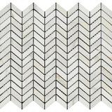 Calacatta Gold Marble Mini Chevron Polished Mosaic Tile - TILE AND MOSAIC DEPOT