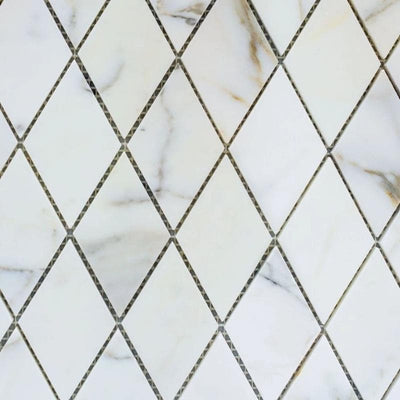 Calacatta Gold Marble Honed 1x2 Diamond Mosaic Tile - TILE & MOSAIC DEPOT
