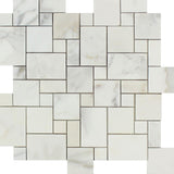Calacatta Gold Marble Mini Versailles Pattern Honed Mosaic Tile - TILE & MOSAIC DEPOT