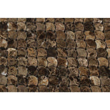 Emperador Dark Spanish Marble Raindrop Polished Mosaic Tile - TILE AND MOSAIC DEPOT