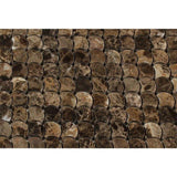 Emperador Dark Spanish Marble Penny Round Polished Mosaic Tile - TILE AND MOSAIC DEPOT