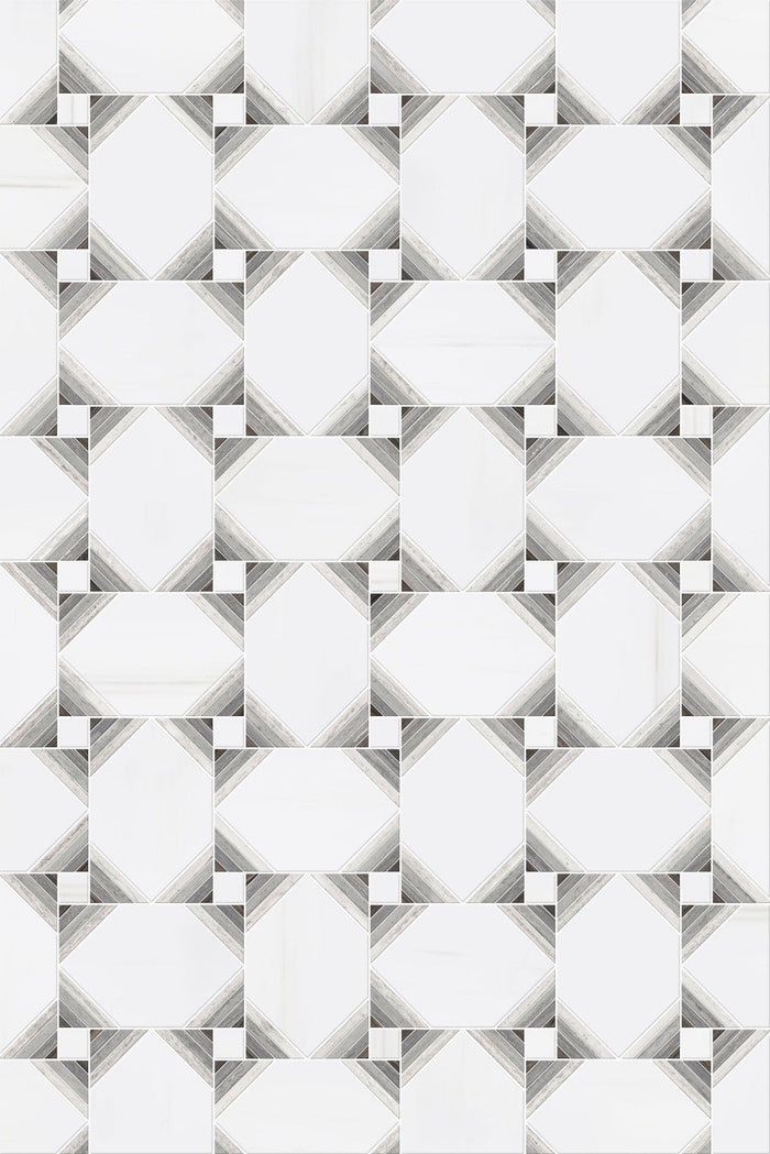 Dolomite White Oak Marble Polished Mosaic Tile - TILE & MOSAIC DEPOT